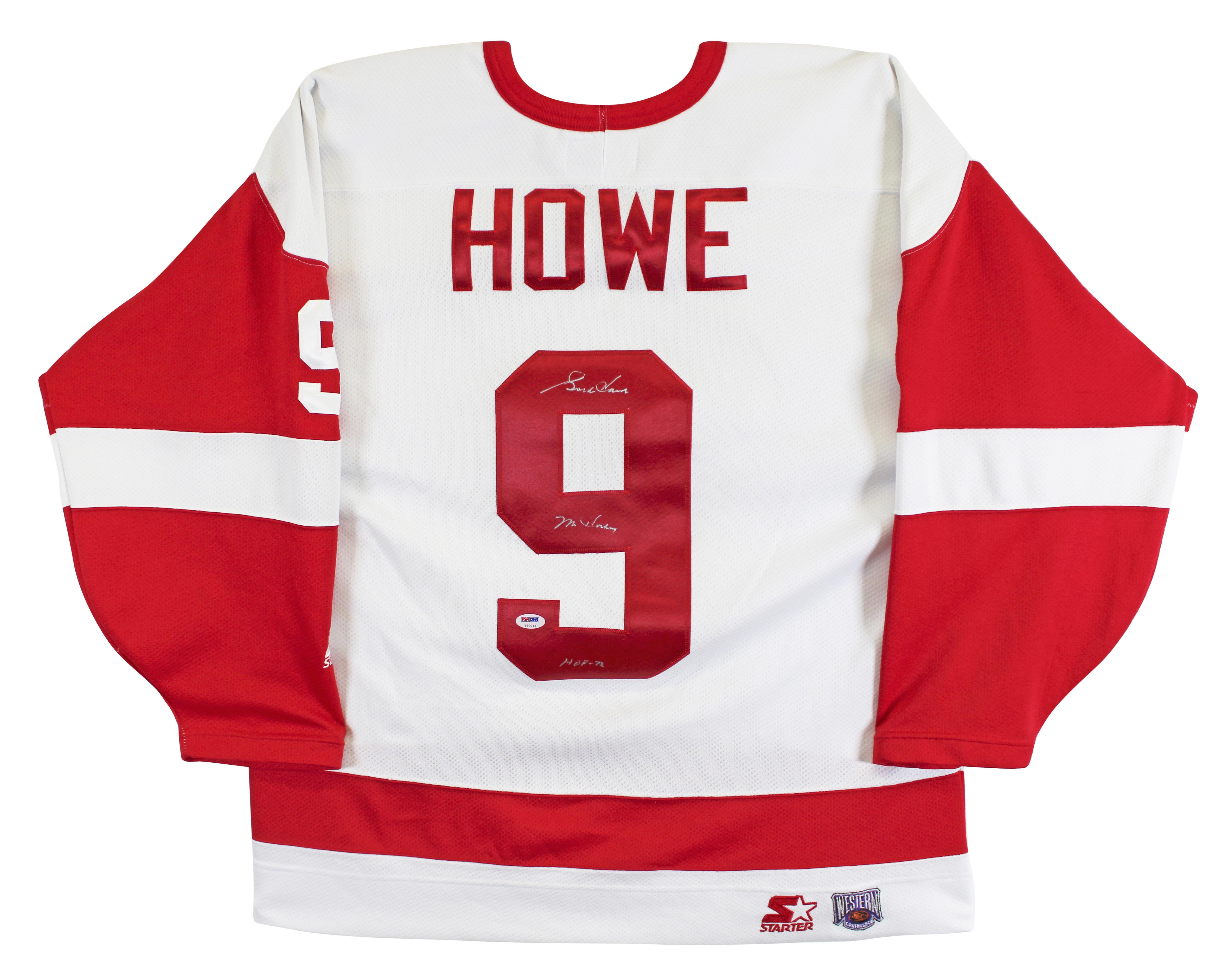 Gordie Howe Signed Red Wings Reebok Authentic Jersey Inscribed "Mr. Hockey" & "HOF 72" (PSA) at PristineAuction.com Gordie Howe Signed Red Wings Reebok Authentic Jersey Inscribed "Mr. Hockey" & "HOF 72" (PSA) at PristineAuction.com