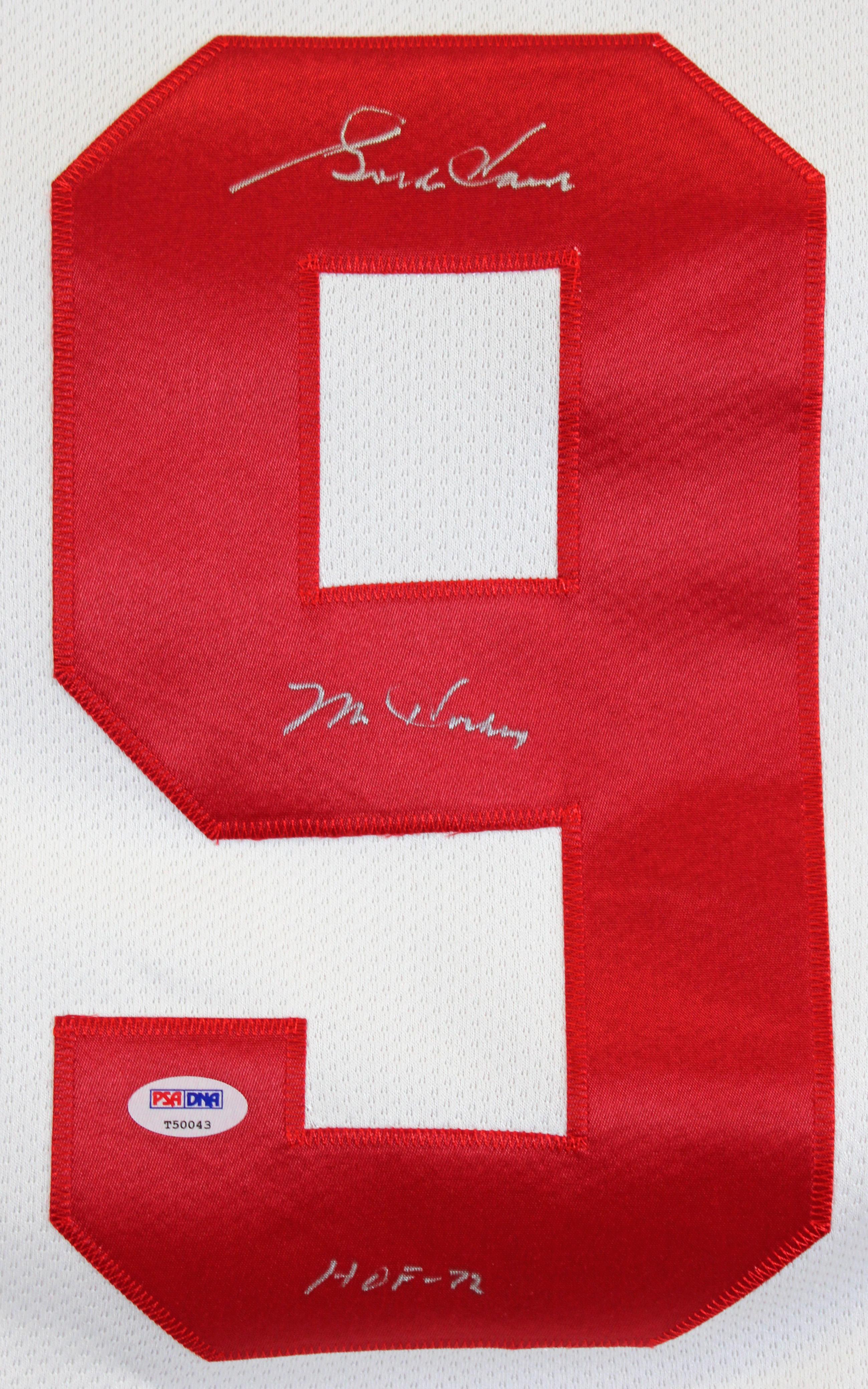Gordie Howe Signed Red Wings Reebok Authentic Jersey Inscribed "Mr. Hockey" & "HOF 72" (PSA) at PristineAuction.com Gordie Howe Signed Red Wings Reebok Authentic Jersey Inscribed "Mr. Hockey" & "HOF 72" (PSA) at PristineAuction.com