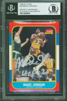 Magic Johnson Signed 1986 Fleer #53 Inscribed "HOF 02" (BGS) at PristineAuction.com