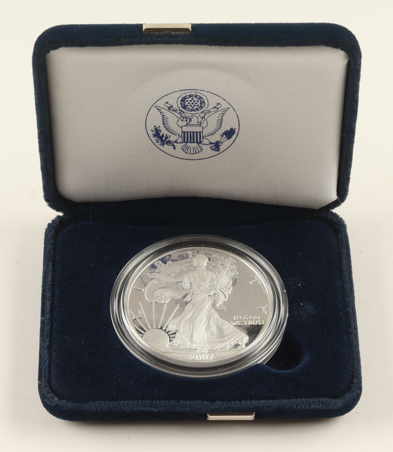 2007-W American Silver Eagle Proof Coin with Original Packaging at PristineAuction.com 2007-W American Silver Eagle Proof Coin with Original Packaging at PristineAuction.com