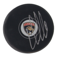 Aleksander Barkov Signed Panthers Logo Hockey Puck (Beckett) at PristineAuction.com