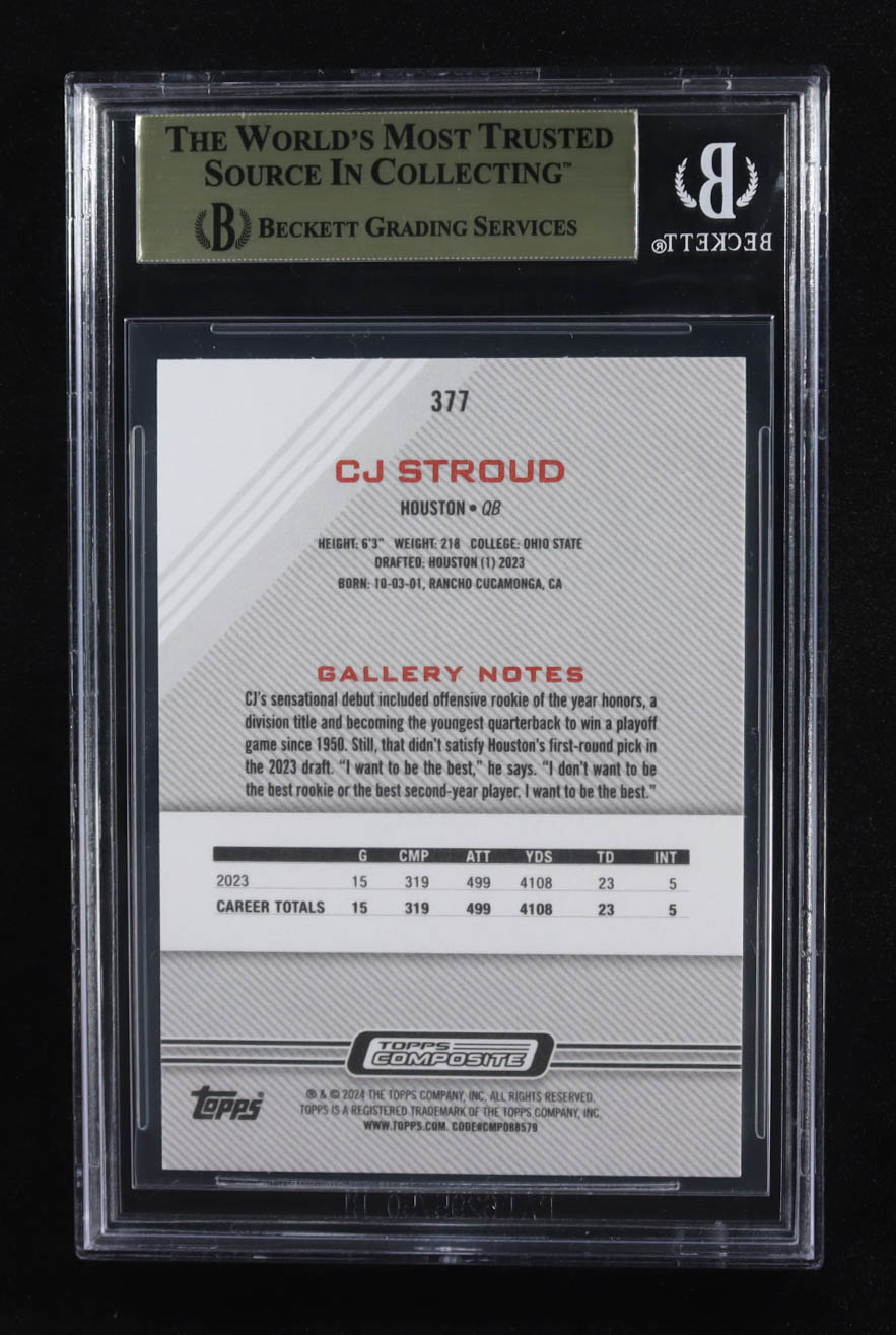 CJ Stroud 2023 Topps Composite #377 Gallery RC (BGS 9.5) at PristineAuction.com CJ Stroud 2023 Topps Composite #377 Gallery RC (BGS 9.5) at PristineAuction.com
