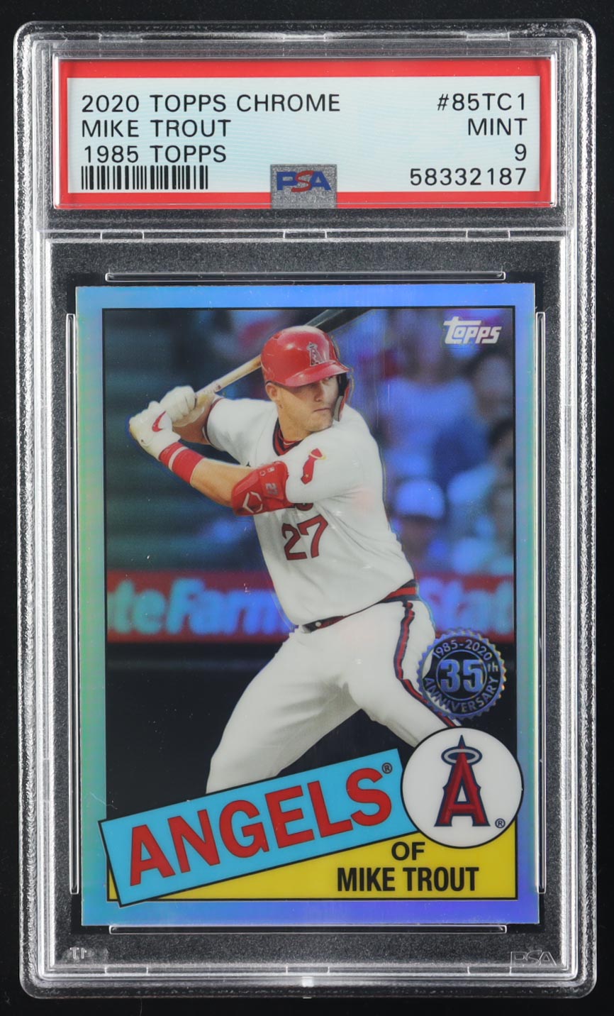 Mike Trout 2020 Topps Chrome 1985 Topps #85TC1 (PSA 9) at PristineAuction.com Mike Trout 2020 Topps Chrome 1985 Topps #85TC1 (PSA 9) at PristineAuction.com