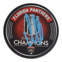 Aleksander Barkov Signed Panthers 2025 Stanley Cup Champions Logo Hockey Puck (Beckett) at PristineAuction.com