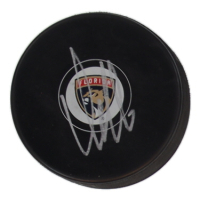 Aleksander Barkov Signed Panthers Logo Hockey Puck (Beckett) at PristineAuction.com