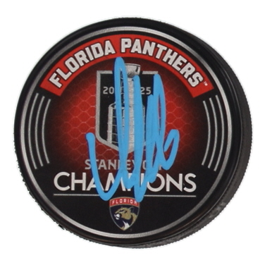 Aleksander Barkov Signed Panthers 2025 Stanley Cup Champions Logo Hockey Puck (Beckett) at PristineAuction.com Aleksander Barkov Signed Panthers 2025 Stanley Cup Champions Logo Hockey Puck (Beckett) at PristineAuction.com