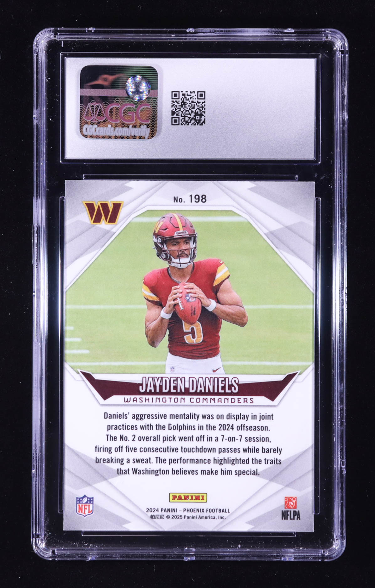 Jayden Daniels 2024 Panini Phoenix #198 RC (CGC 10) at PristineAuction.com Jayden Daniels 2024 Panini Phoenix #198 RC (CGC 10) at PristineAuction.com