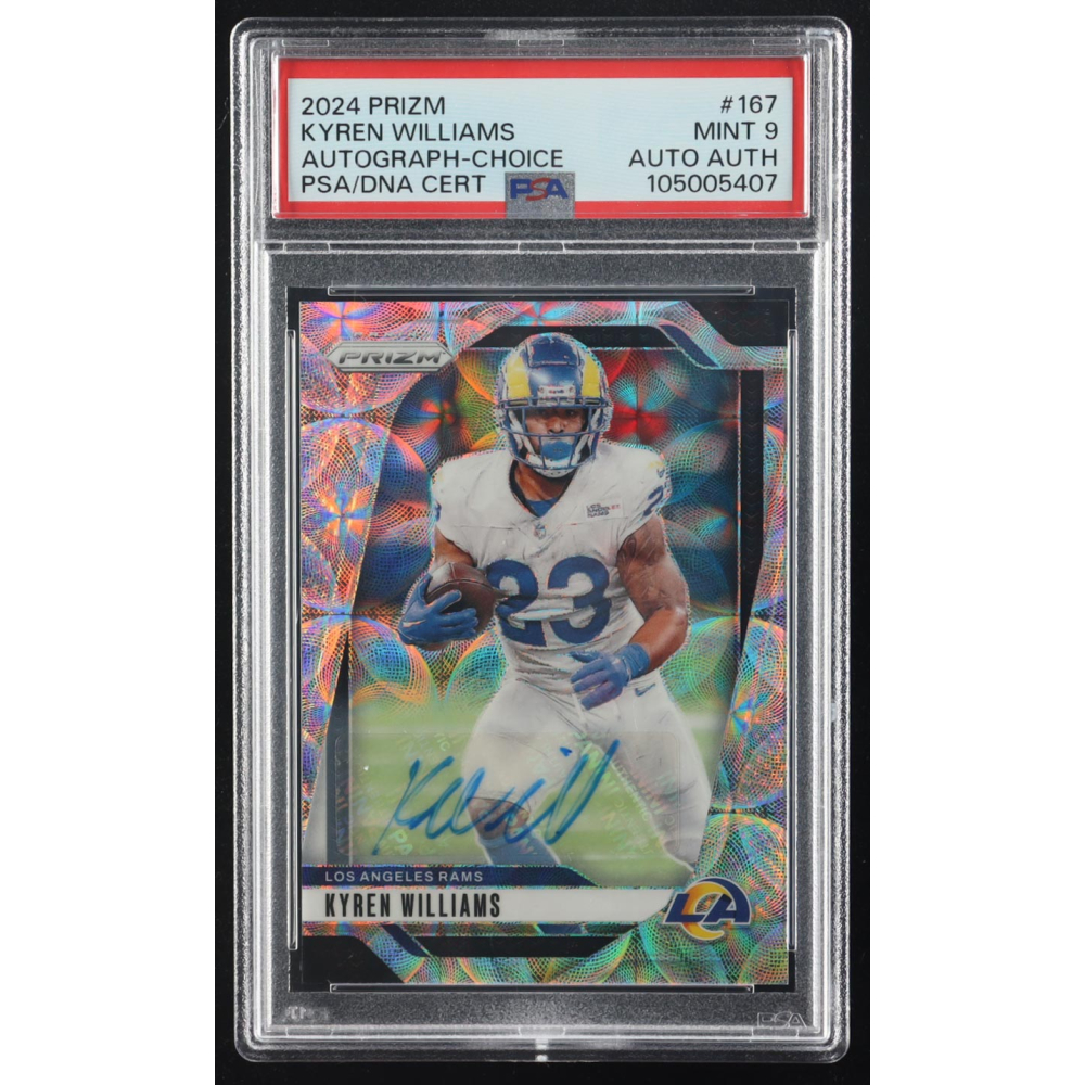 Kyren Williams 2024 Panini Prizm Prizms Choice Auto #167 #94/100 (PSA 9) at PristineAuction.com Kyren Williams 2024 Panini Prizm Prizms Choice Auto #167 #94/100 (PSA 9) at PristineAuction.com