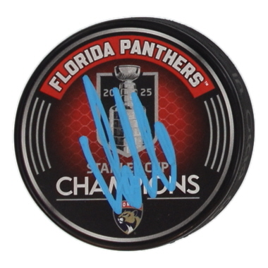 Aleksander Barkov Signed Panthers 2025 Stanley Cup Champions Logo Hockey Puck (Beckett) at PristineAuction.com Aleksander Barkov Signed Panthers 2025 Stanley Cup Champions Logo Hockey Puck (Beckett) at PristineAuction.com