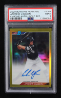 Andrew Vaughn 2020 Bowman Heritage Chrome Prospect Autographs Gold Refractors #92PAAVA #40/50 RC (PSA 9) at PristineAuction.com