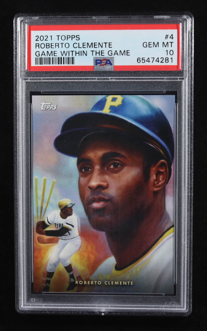 Roberto Clemente 2021 Topps Game Within the Game #4 (PSA 10) at PristineAuction.com Roberto Clemente 2021 Topps Game Within the Game #4 (PSA 10) at PristineAuction.com