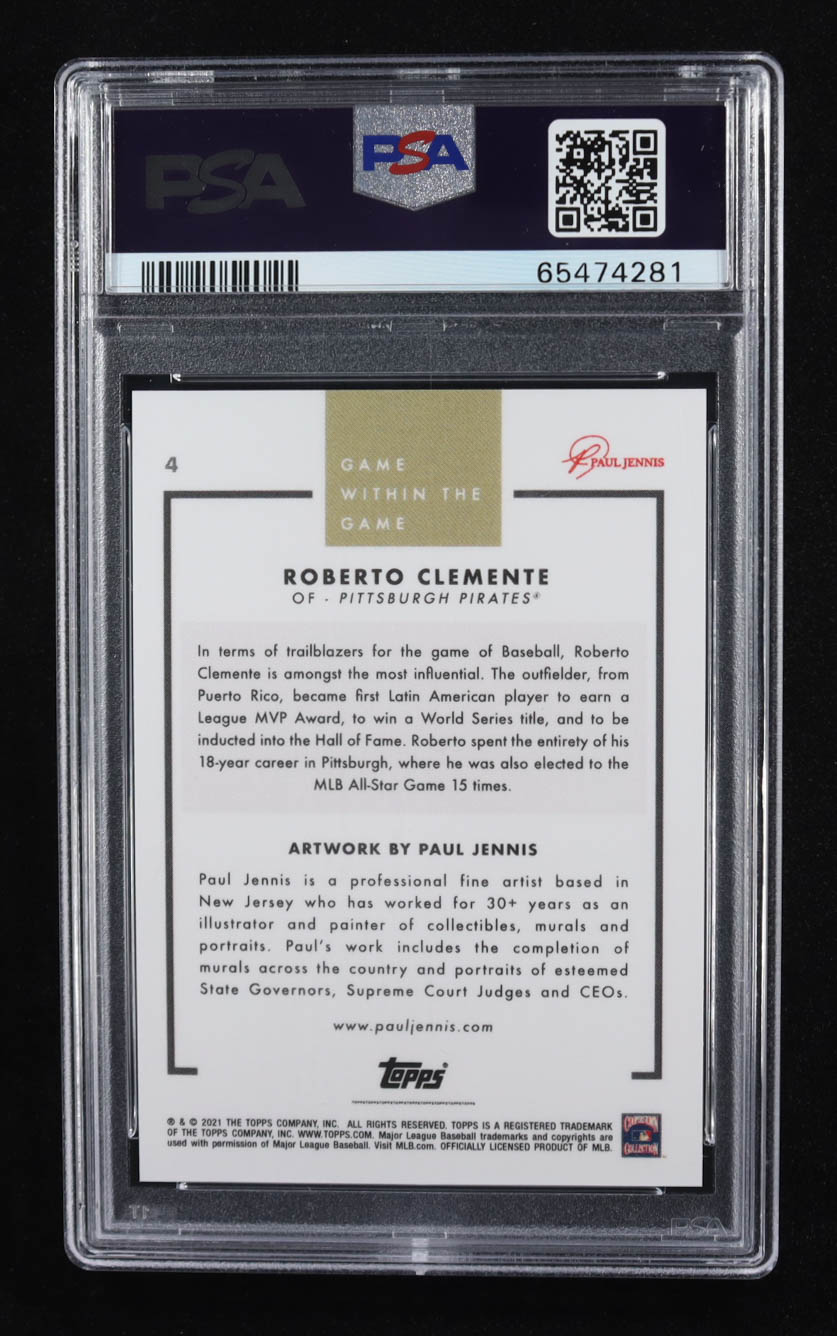 Roberto Clemente 2021 Topps Game Within the Game #4 (PSA 10) at PristineAuction.com Roberto Clemente 2021 Topps Game Within the Game #4 (PSA 10) at PristineAuction.com