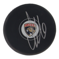 Aleksander Barkov Signed Panthers Logo Hockey Puck (Beckett) at PristineAuction.com