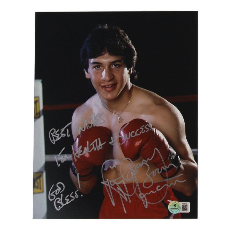 Ray 'Boom Boom' Mancini Signed 8x10 Photo Inscribed "God Bless!" & "Best Wishes for Health & Success!" (Beckett) at PristineAuction.com Ray 'Boom Boom' Mancini Signed 8x10 Photo Inscribed "God Bless!" & "Best Wishes for Health & Success!" (Beckett) at PristineAuction.com