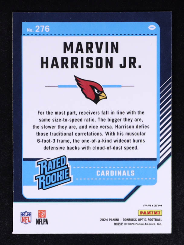 Marvin Harrison Jr. 2024 Donruss Optic Green Velocity #276 RR RC at PristineAuction.com Marvin Harrison Jr. 2024 Donruss Optic Green Velocity #276 RR RC at PristineAuction.com