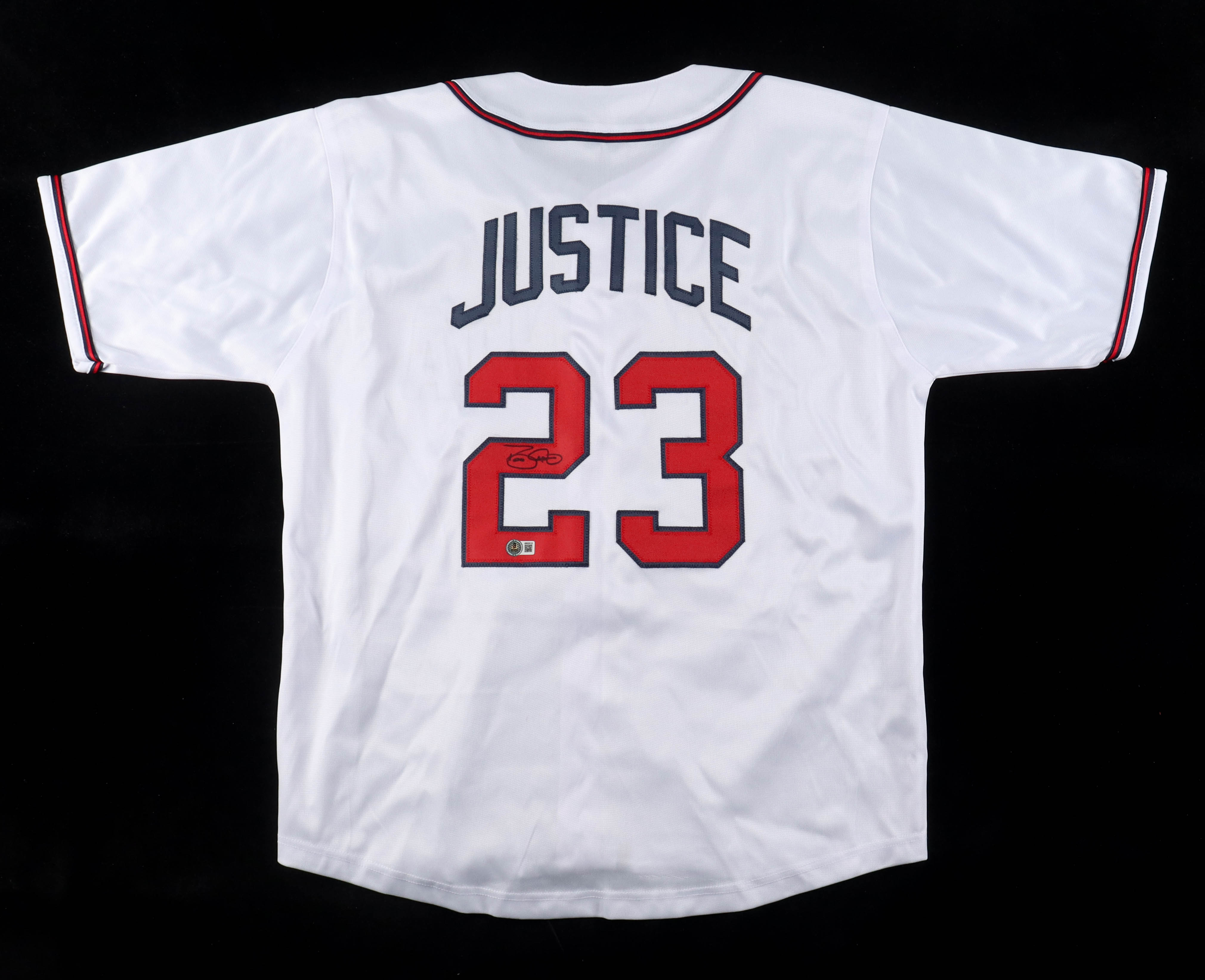 David Justice Signed Jersey (Beckett) at PristineAuction.com David Justice Signed Jersey (Beckett) at PristineAuction.com