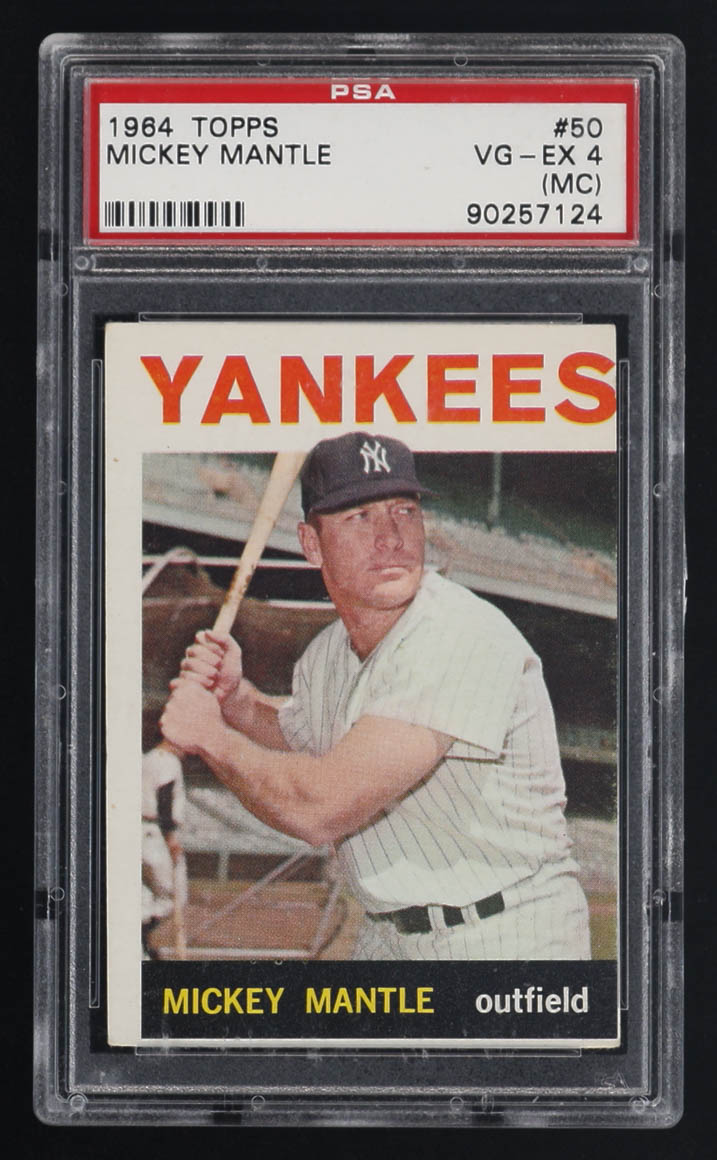 Mickey Mantle 1964 Topps #50 (PSA 4) (MC) at PristineAuction.com Mickey Mantle 1964 Topps #50 (PSA 4) (MC) at PristineAuction.com