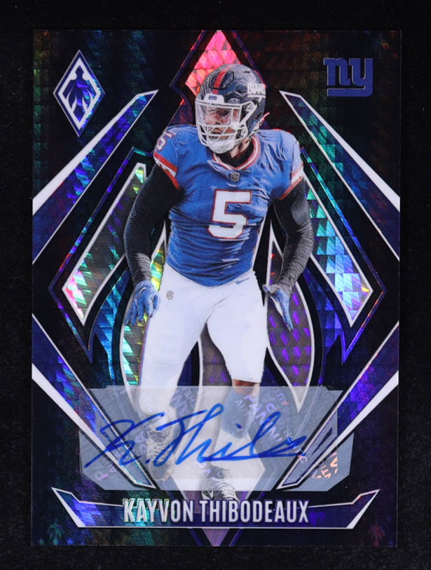 Kayvon Thibodeaux 2024 Panini Phoenix Black Hyper Autographs #93 at PristineAuction.com Kayvon Thibodeaux 2024 Panini Phoenix Black Hyper Autographs #93 at PristineAuction.com