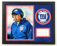Tom Coughlin Signed Giants Custom Framed Cut Display with Photo (JSA) at PristineAuction.com