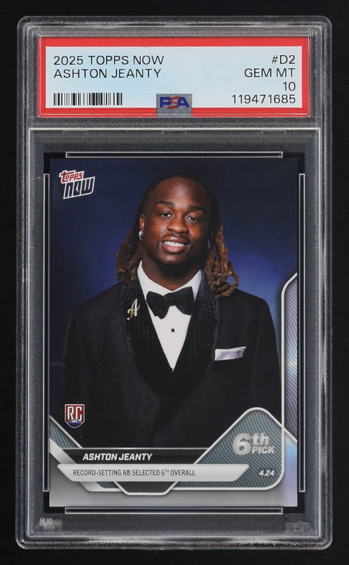 Ashton Jeanty 2025 Topps Now #D2 RC (PSA 10) at PristineAuction.com Ashton Jeanty 2025 Topps Now #D2 RC (PSA 10) at PristineAuction.com