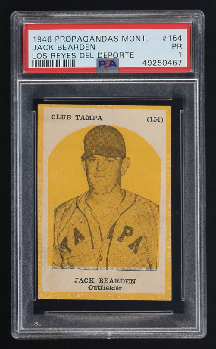 Jack Bearden 1946 Propagandas Montiel Los Reyes Del Deporte #154 (PSA 1) at PristineAuction.com Jack Bearden 1946 Propagandas Montiel Los Reyes Del Deporte #154 (PSA 1) at PristineAuction.com