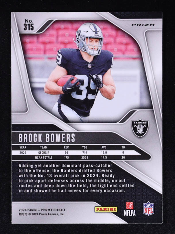 Brock Bowers 2024 Panini Prizm Prizms Orange Disco #315 RC at PristineAuction.com Brock Bowers 2024 Panini Prizm Prizms Orange Disco #315 RC at PristineAuction.com