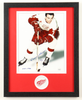 Norm Ullman Signed Red Wings Custom Framed Photo Display Inscribed "HOF-1982" (JSA) at PristineAuction.com