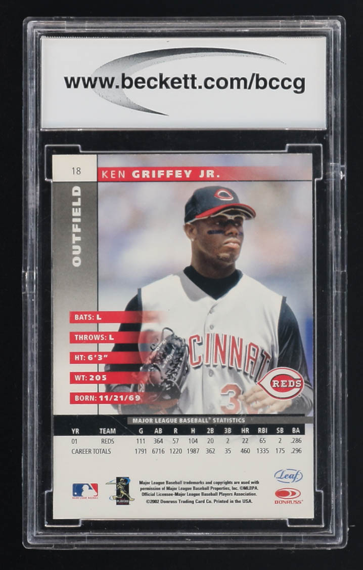 Ken Griffey Jr. 2002 Leaf #18 (BCCG 10) at PristineAuction.com Ken Griffey Jr. 2002 Leaf #18 (BCCG 10) at PristineAuction.com