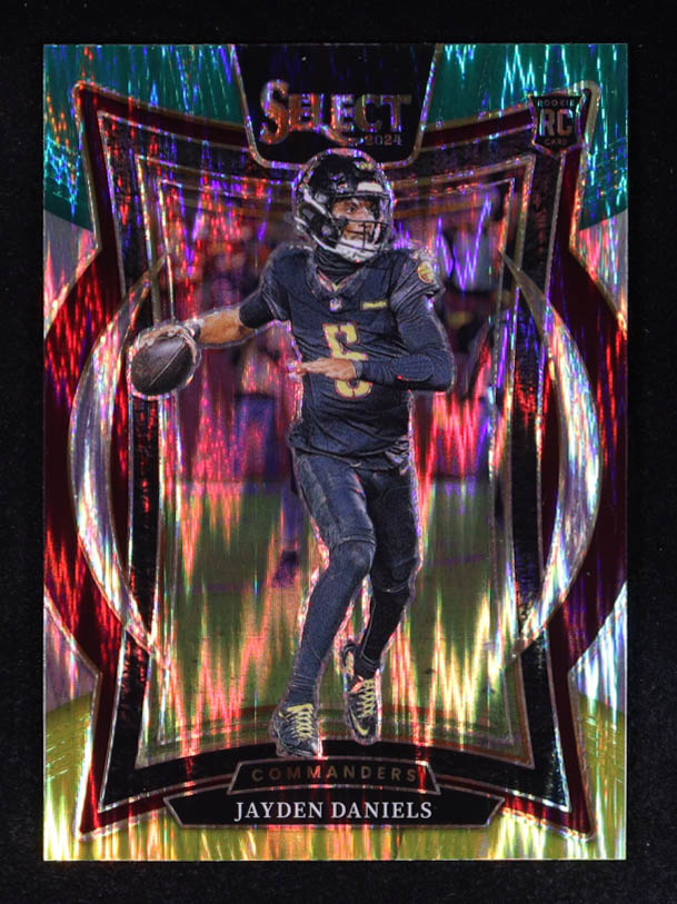 Jayden Daniels 2024 Select Prizm Green and Yellow Shock #26 RC at PristineAuction.com Jayden Daniels 2024 Select Prizm Green and Yellow Shock #26 RC at PristineAuction.com