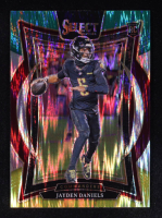 Jayden Daniels 2024 Select Prizm Green and Yellow Shock #26 RC at PristineAuction.com