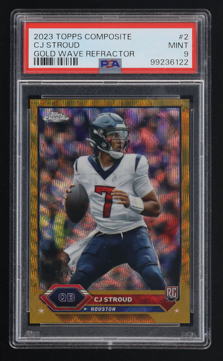 CJ Stroud 2023 Topps Composite Gold Wave Refractor #2 #34/50 RC (PSA 9) at PristineAuction.com CJ Stroud 2023 Topps Composite Gold Wave Refractor #2 #34/50 RC (PSA 9) at PristineAuction.com