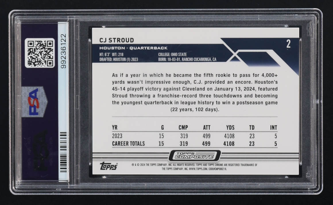 CJ Stroud 2023 Topps Composite Gold Wave Refractor #2 #34/50 RC (PSA 9) at PristineAuction.com CJ Stroud 2023 Topps Composite Gold Wave Refractor #2 #34/50 RC (PSA 9) at PristineAuction.com