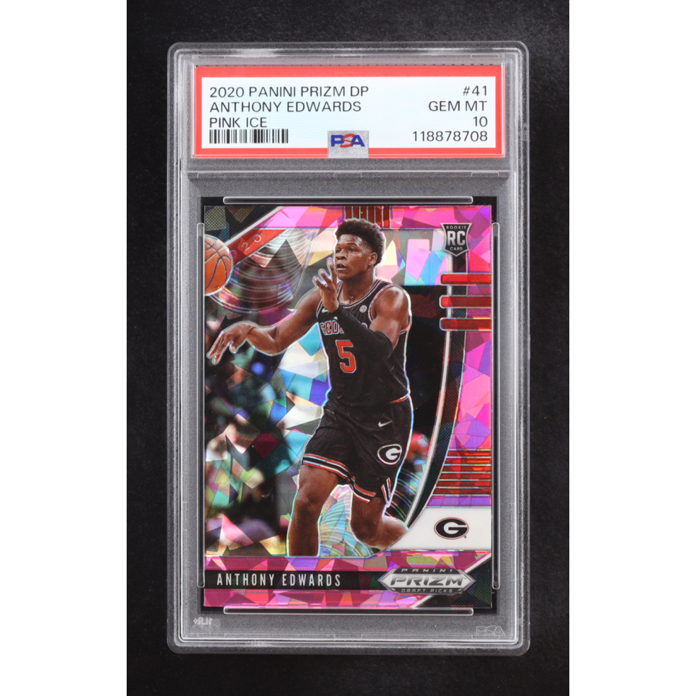 Anthony Edwards 2020 Panini Prizm Draft Picks Pink Ice #41 RC (PSA 10) at PristineAuction.com