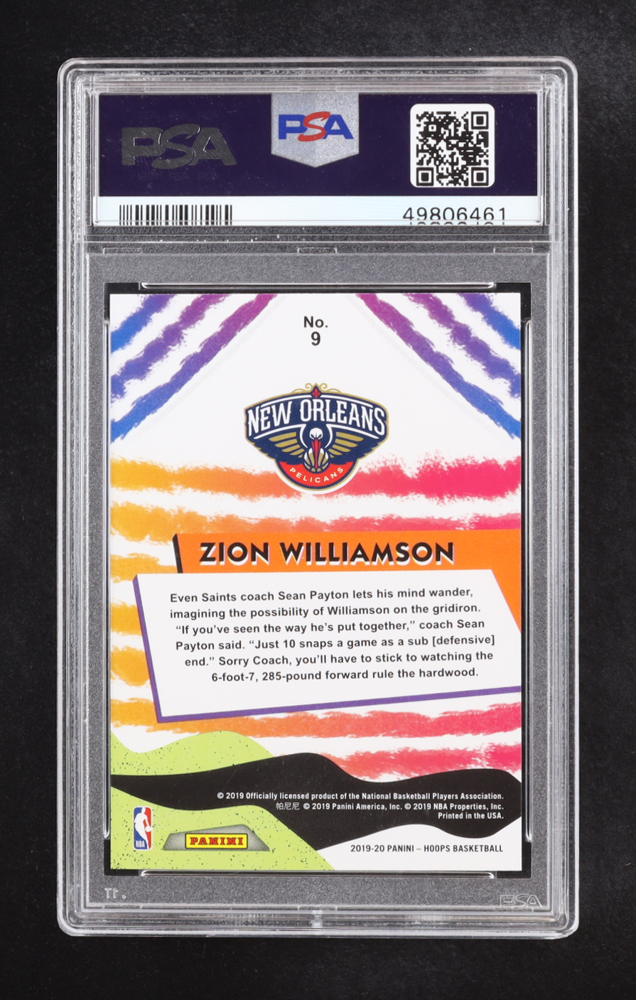 Zion Williamson 2019 Panini Hoops We Got Next #9 RC (PSA 10) at PristineAuction.com Zion Williamson 2019 Panini Hoops We Got Next #9 RC (PSA 10) at PristineAuction.com