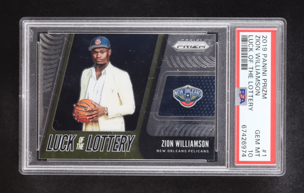 Zion Williamson 2019 Panini Prizm Luck of the Lottery #1 RC (PSA 10)