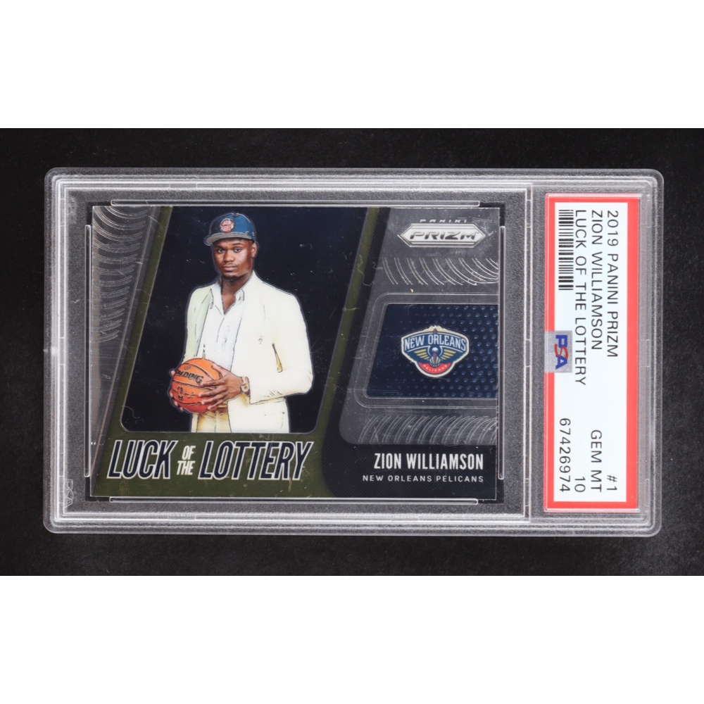 Zion Williamson 2019 Panini Prizm Luck of the Lottery #1 RC (PSA 10) at PristineAuction.com