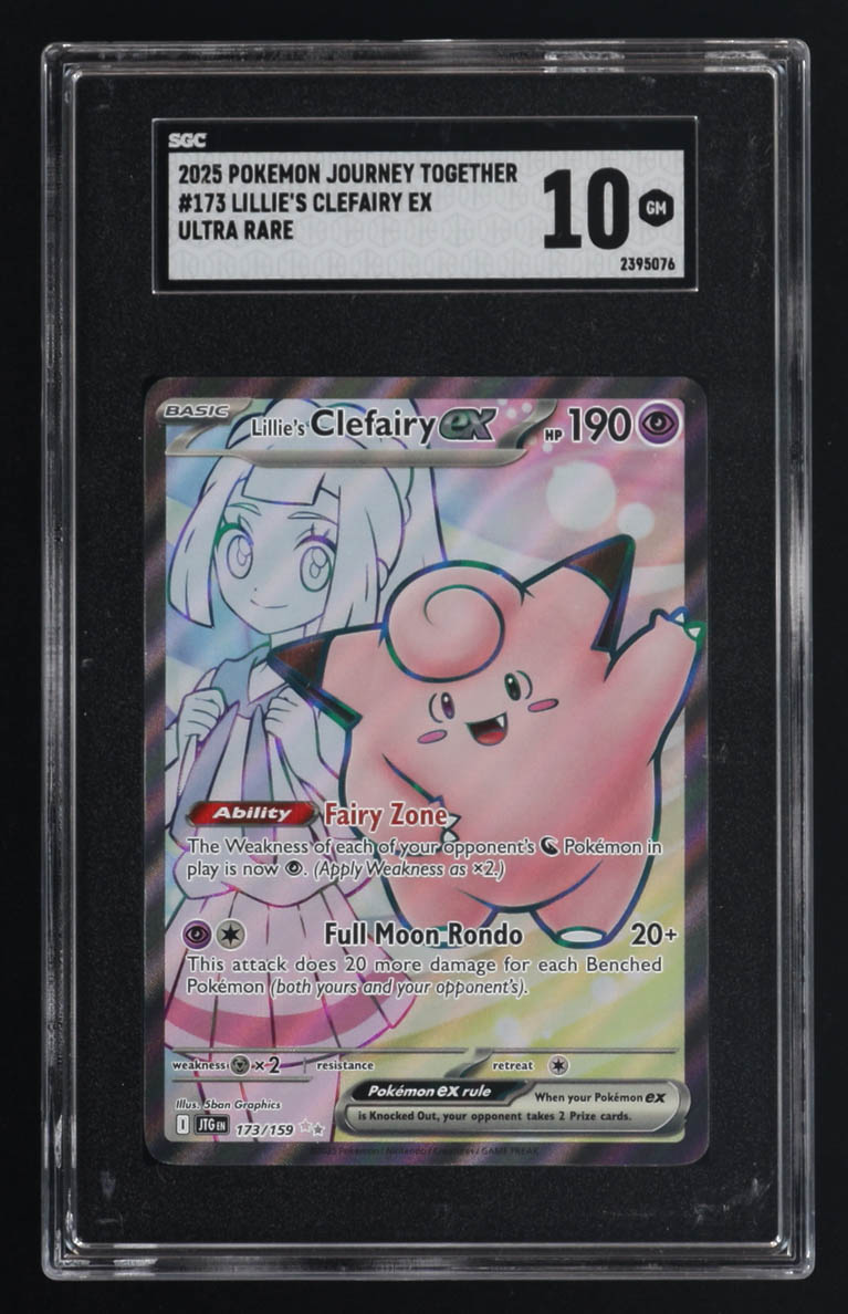 Lillie's Clefairy ex 2025 Pokemon TCG Scarlet and Violet Journey Together #173 (SGC 10) at PristineAuction.com Lillie's Clefairy ex 2025 Pokemon TCG Scarlet and Violet Journey Together #173 (SGC 10) at PristineAuction.com