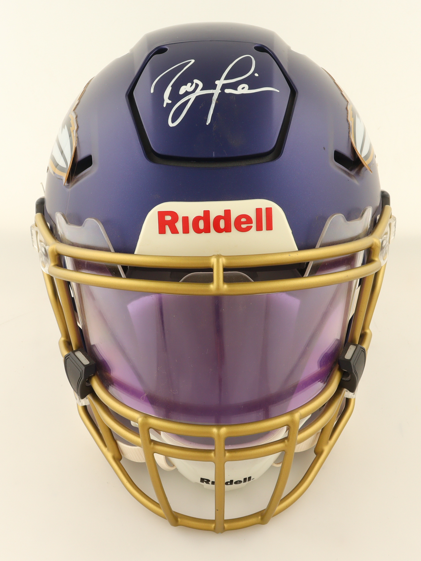 Ray Lewis Signed Ravens Full-Size Authentic On-Field Speed-Flex Helmet With Visor (Beckett) at PristineAuction.com Ray Lewis Signed Ravens Full-Size Authentic On-Field Speed-Flex Helmet With Visor (Beckett) at PristineAuction.com