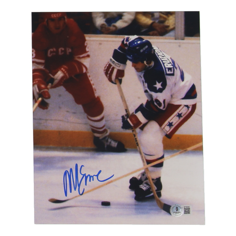 Mike Eruzione Signed Team USA 8x10 Photo (Beckett) at PristineAuction.com Mike Eruzione Signed Team USA 8x10 Photo (Beckett) at PristineAuction.com