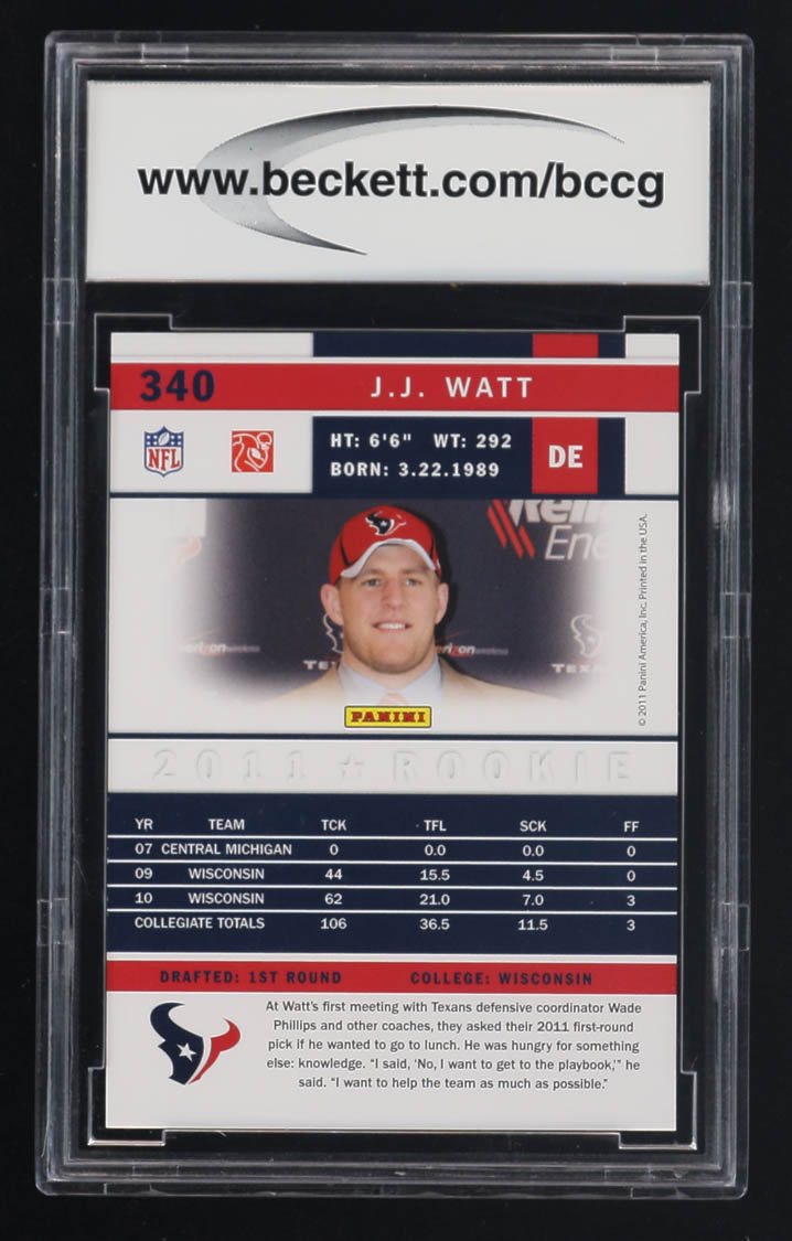 JJ Watt 2011 Score #340 RC (BCCG 10) at PristineAuction.com JJ Watt 2011 Score #340 RC (BCCG 10) at PristineAuction.com