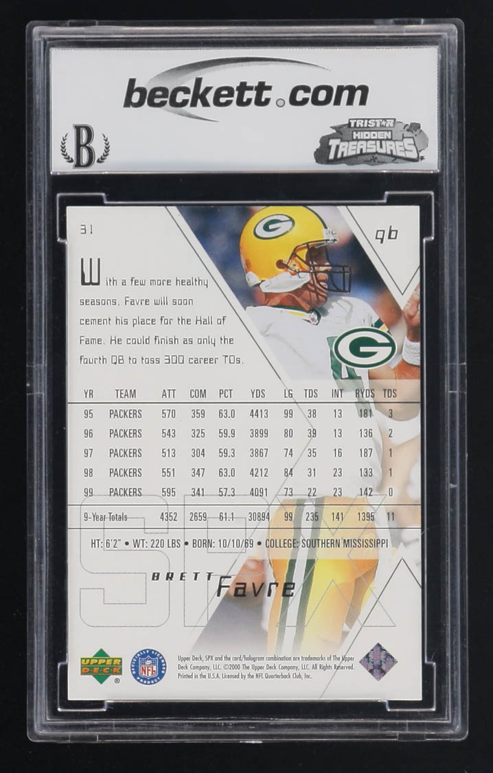 Brett Favre 2000 SPX #31 (BCCG 10) at PristineAuction.com Brett Favre 2000 SPX #31 (BCCG 10) at PristineAuction.com
