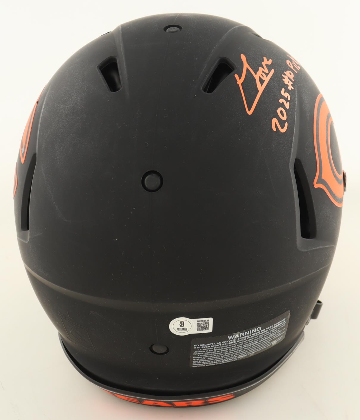 Colston Loveland & Luther Burden Signed Bears Full-Size Authentic On-Field Eclipse Alternate Speed Helmet with Visor Inscribed "2025 #10 Pick" & "25 sd rnd pick" (Beckett) at PristineAuction.com Colston Loveland & Luther Burden Signed Bears Full-Size Authentic On-Field Eclipse Alternate Speed Helmet with Visor Inscribed "2025 #10 Pick" & "25 sd rnd pick" (Beckett) at PristineAuction.com