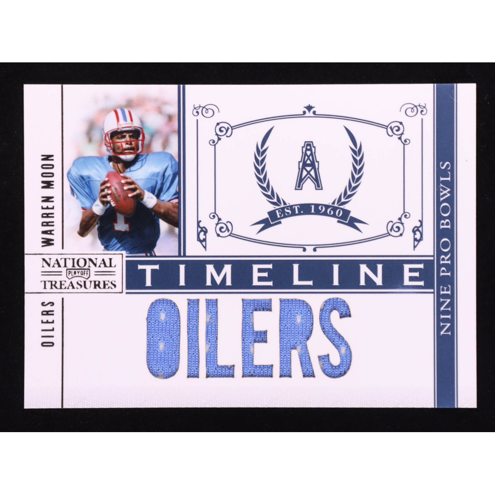 Warren Moon 2010 Playoff National Treasures Timeline Materials Team Name #4 #38/99 at PristineAuction.com