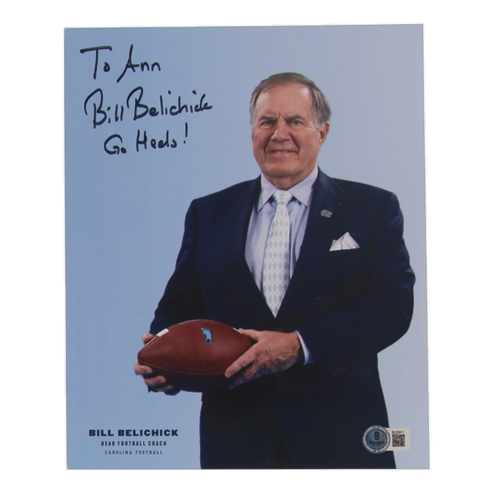 Bill Belichick Signed North Carolina Tar Heels 8x10 Photo Inscribed "Go Heels!" (Beckett) at PristineAuction.com Bill Belichick Signed North Carolina Tar Heels 8x10 Photo Inscribed "Go Heels!" (Beckett) at PristineAuction.com