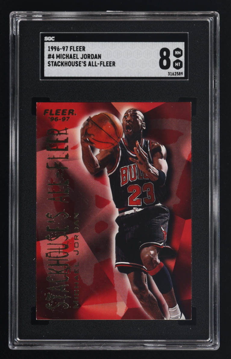 Michael Jordan 1996-97 Fleer Stackhouse's All-Fleer #4 (SGC 8) at PristineAuction.com Michael Jordan 1996-97 Fleer Stackhouse's All-Fleer #4 (SGC 8) at PristineAuction.com
