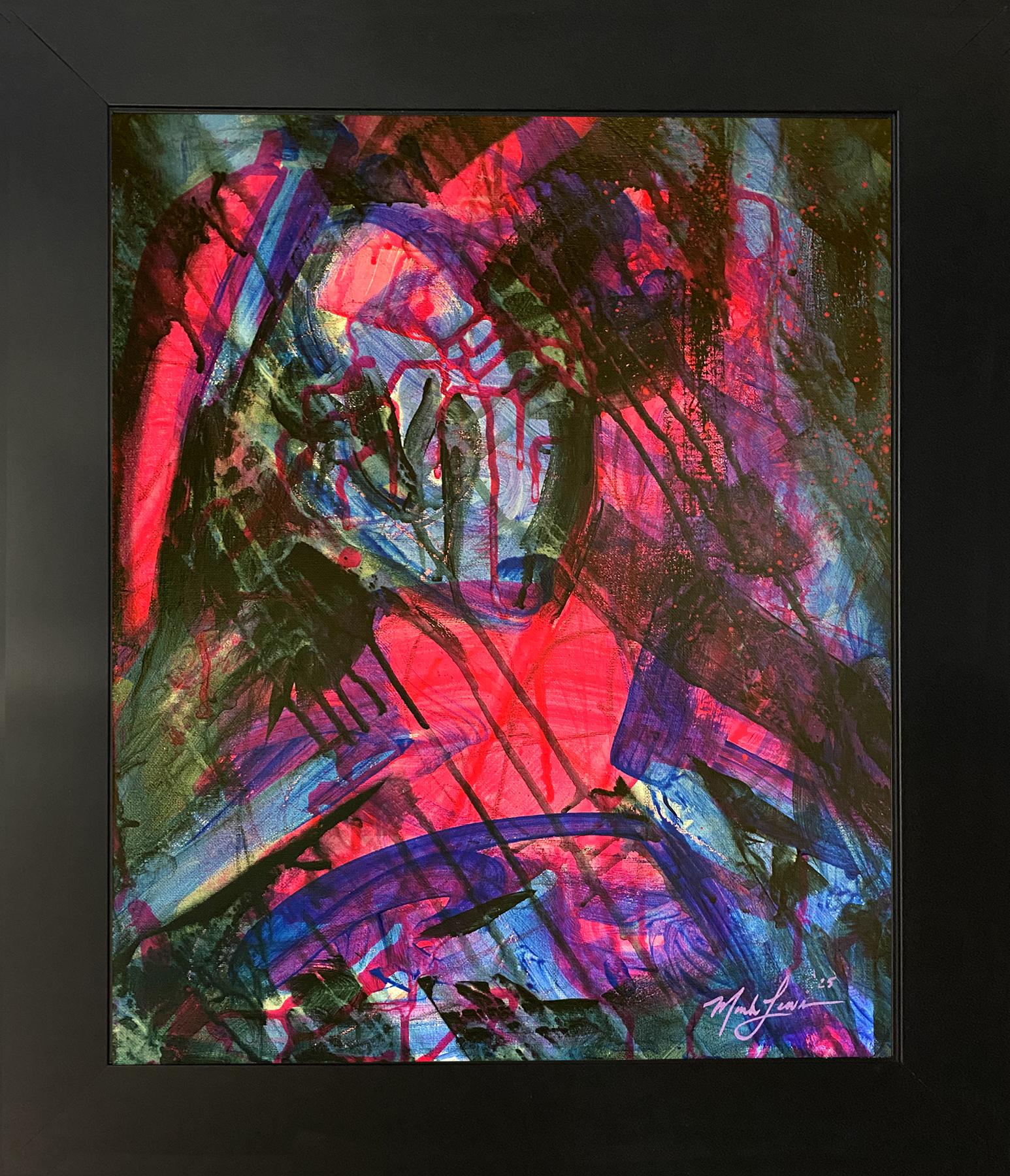 Mark Lewis Custom Framed Original Painting On Canvas #033-25 (Lewis) at PristineAuction.com Mark Lewis Custom Framed Original Painting On Canvas #033-25 (Lewis) at PristineAuction.com