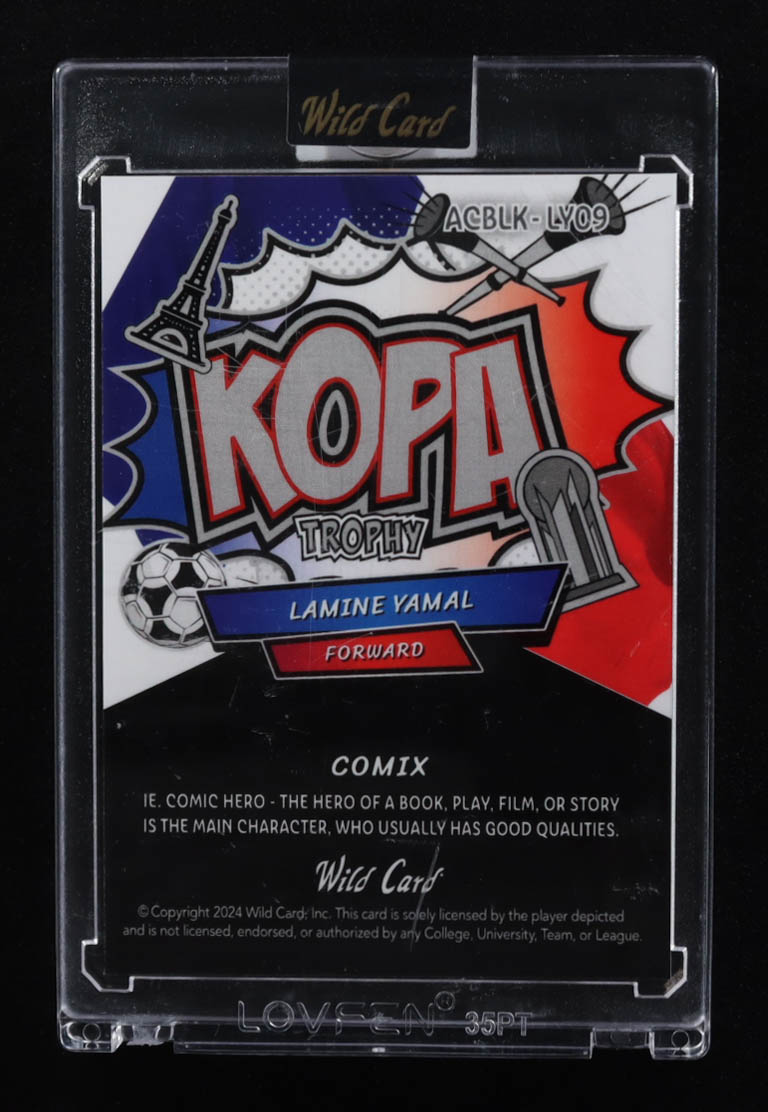 Lamine Yamal 2024 Wild Card Comix Lamine Yamal Kopa Laser #ACBLKLY09 #1/1 RC at PristineAuction.com Lamine Yamal 2024 Wild Card Comix Lamine Yamal Kopa Laser #ACBLKLY09 #1/1 RC at PristineAuction.com