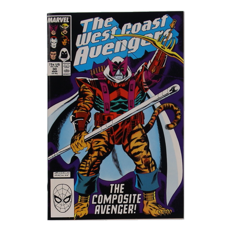 1988 "The West Coast Avengers" Issue #30 Marvel Comic Book at PristineAuction.com 1988 "The West Coast Avengers" Issue #30 Marvel Comic Book at PristineAuction.com