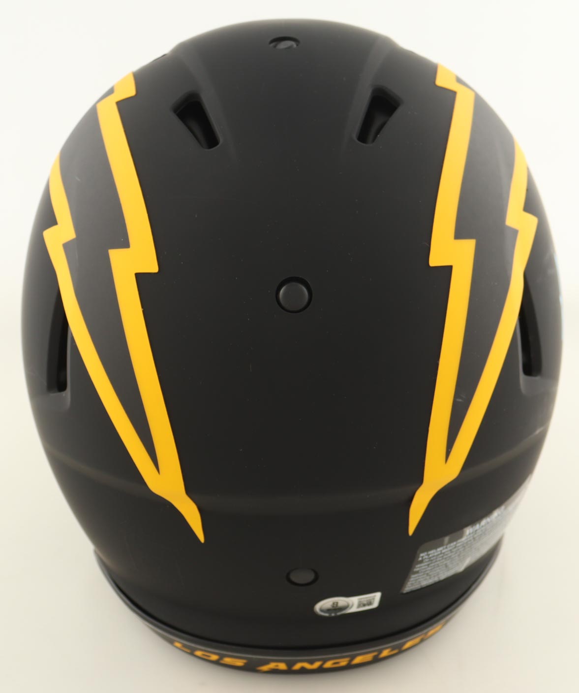 Omarion Hampton Signed Chargers Full-Size Authentic On-Field Eclipse Alternate Speed Helmet with Visor (Beckett) at PristineAuction.com Omarion Hampton Signed Chargers Full-Size Authentic On-Field Eclipse Alternate Speed Helmet with Visor (Beckett) at PristineAuction.com