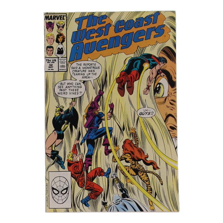 1988 "The West Coast Avengers" Issue #32 Marvel Comic Book at PristineAuction.com 1988 "The West Coast Avengers" Issue #32 Marvel Comic Book at PristineAuction.com